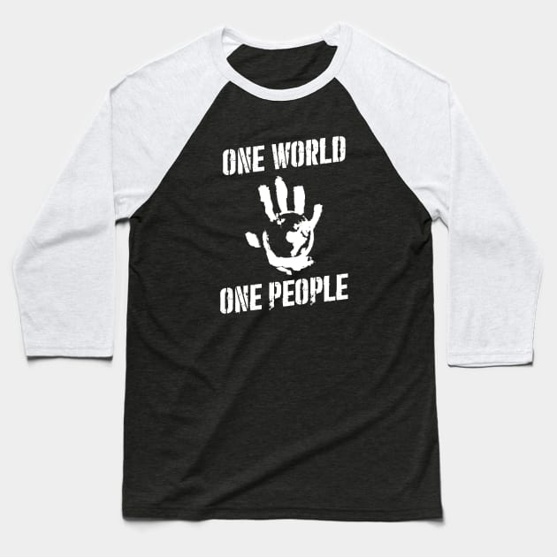 Flag Smashers - One World One People Baseball T-Shirt by BadCatDesigns